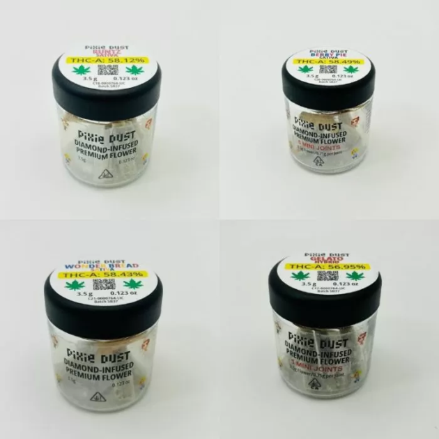 PIXIE DUST DIAMOND-INFUSED PREMIUM PRE-ROLLS - JAR OF 5