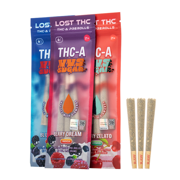 Lost THC - Prerolls - THC - A - Diamond Infused Vs Sugar - 7500MG